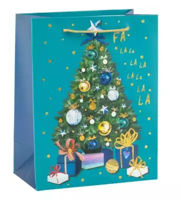 Новогодний подарочный пакет 14×8×18 см, мультиколор